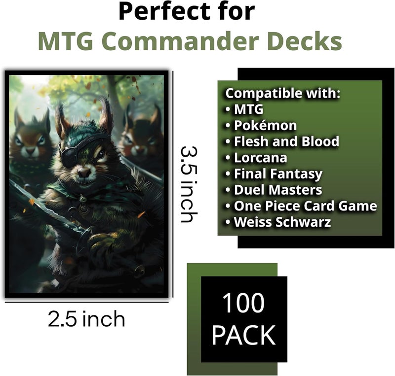 Digital Sorcery Studio Squirrel General Card Game Sleeves - 100 Pack - Compatible with MTG and Other TCGs - Perfect for MTG Chatterfang Decks and Hazel of The Rootbloom Decks - Image 4